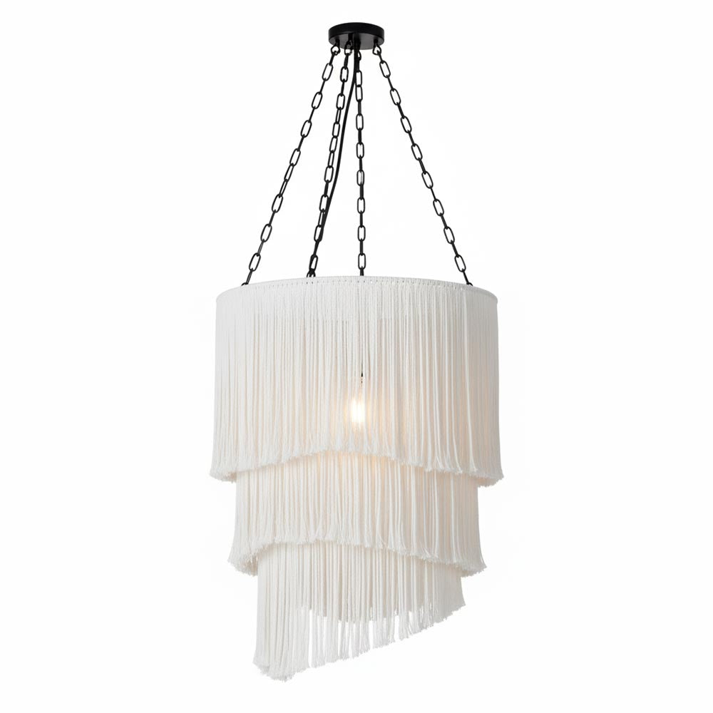 Abat-jour à Franges grand format | Blanc