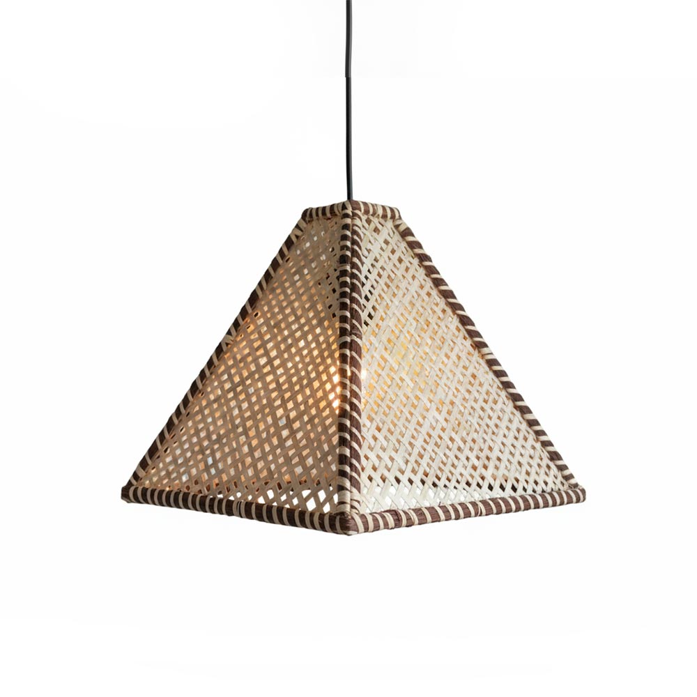 Abat-jour bohème en fibre de palmier Style Weave pattern