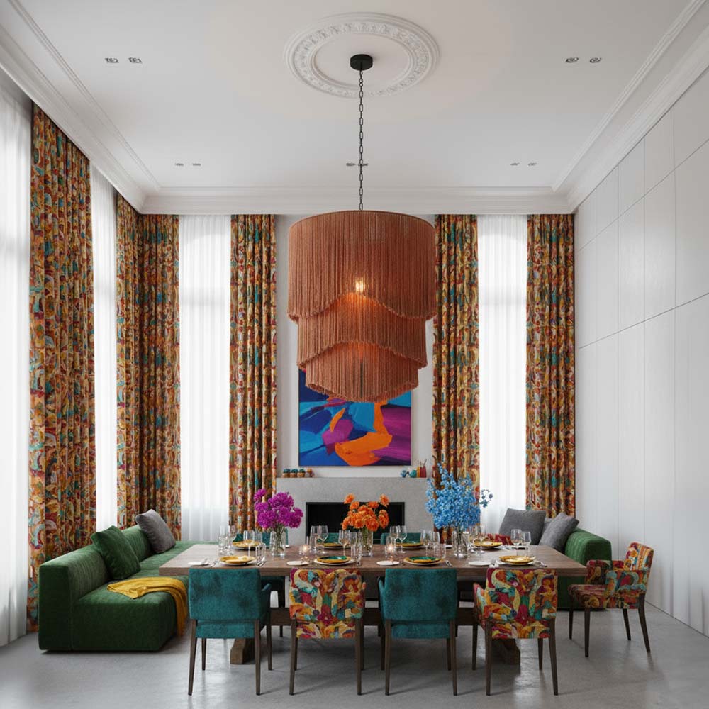 Abat-jour à Franges grand format | Orange