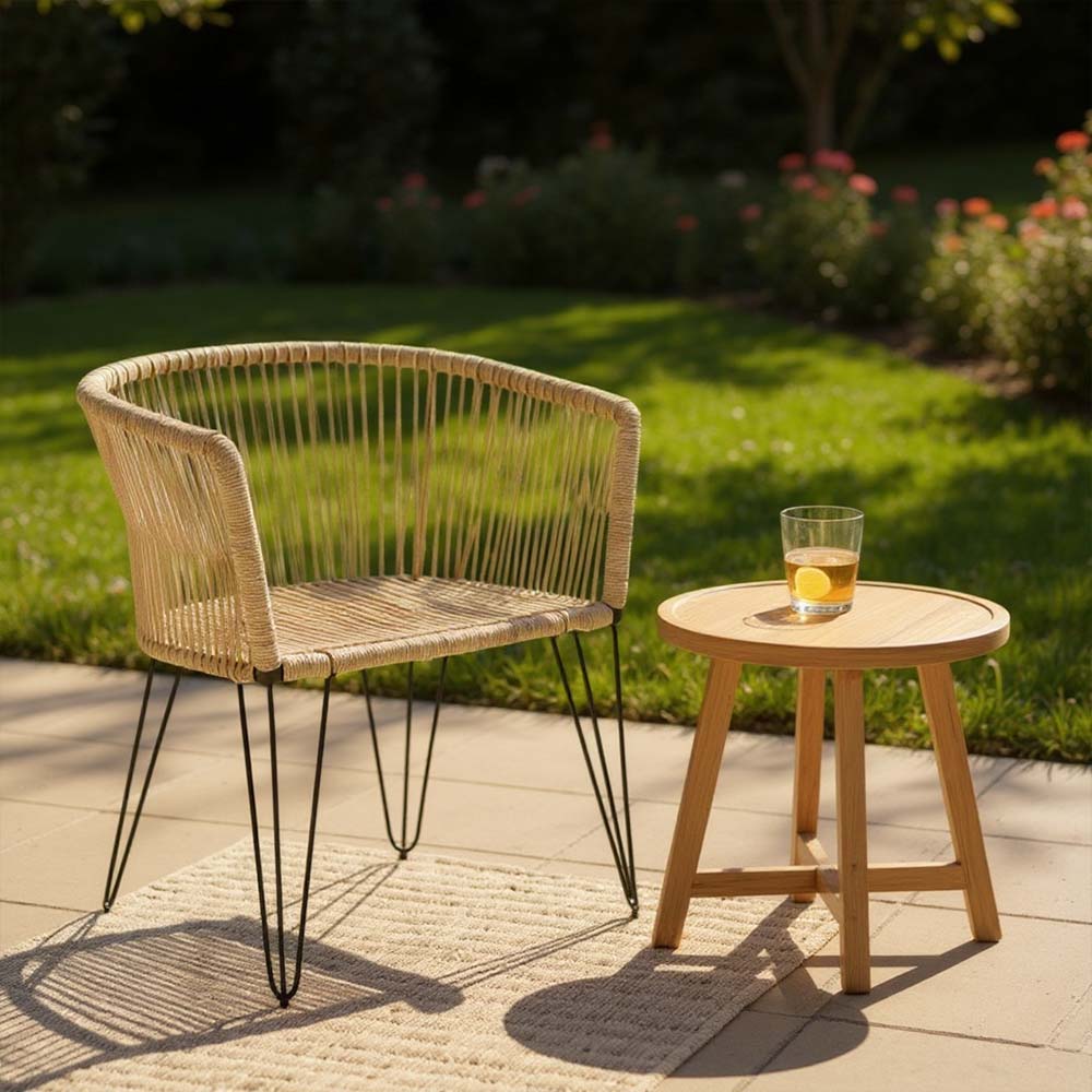 Chaise en corde tressée bohème Sable | Collection MAJUNGA