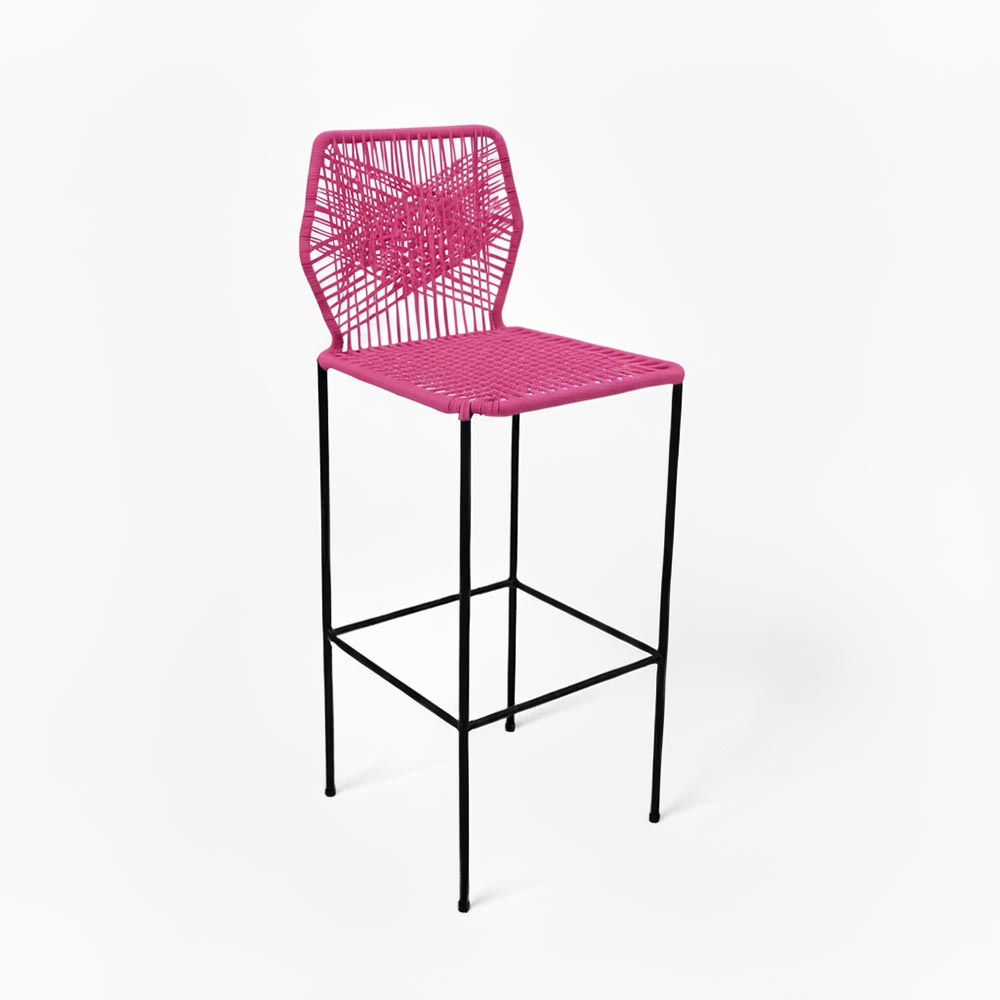 Chaise de bar design en nylon Fuchsia | Collection Sambava