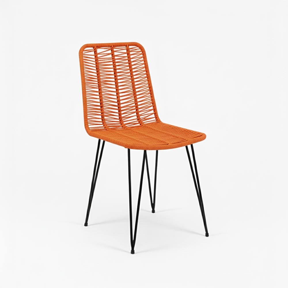 Chaise de salle à manger tressée Orange | Collection AMBOSITRA