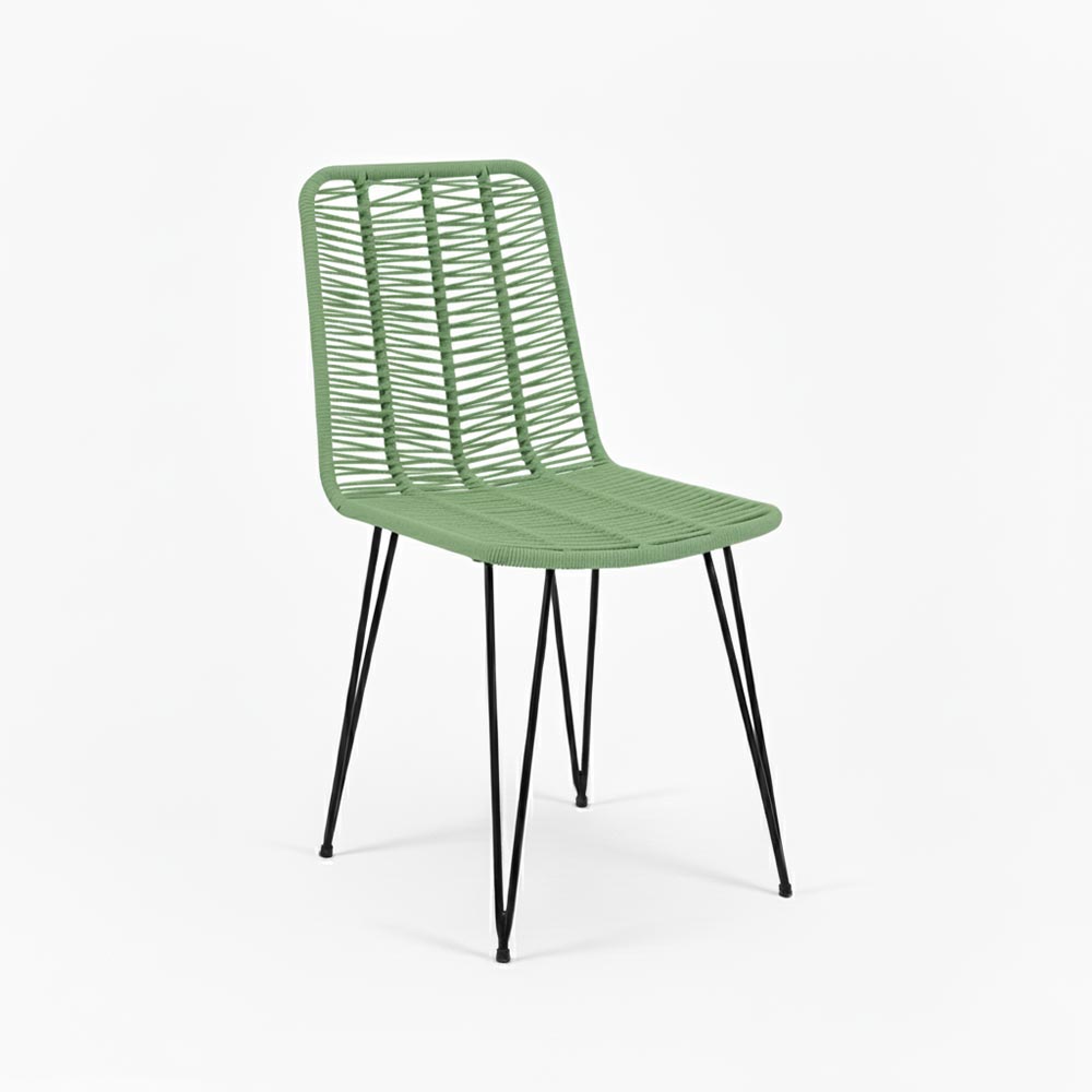 Chaise de salle à manger tressée Vert d'eau | Collection AMBOSITRA