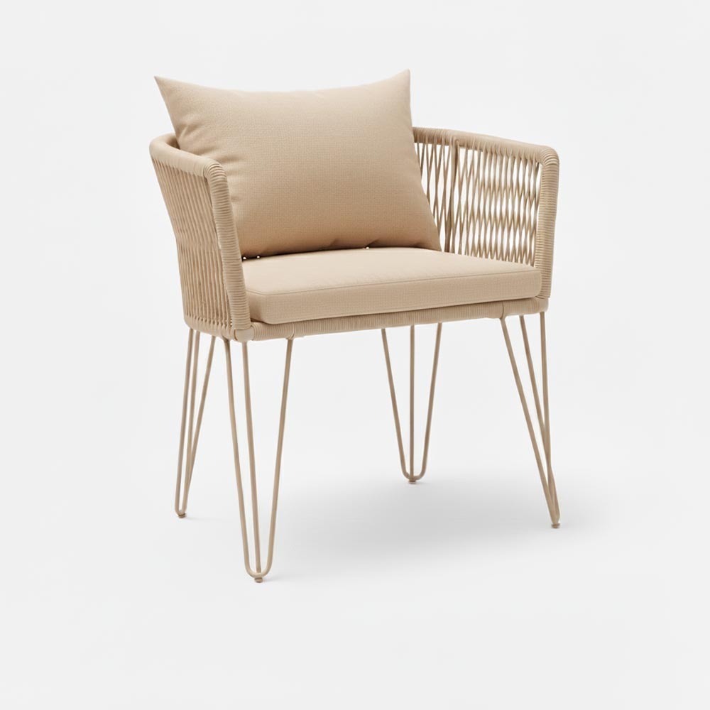 Chaise en corde tressée bohème Beige | Collection MAJUNGA