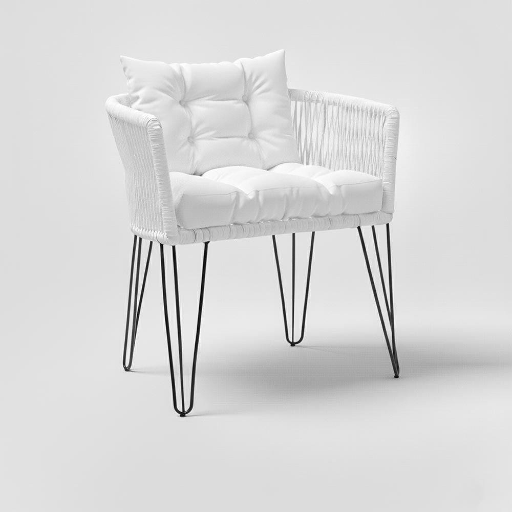 Chaise en corde tressée bohème Blanc | Collection MAJUNGA