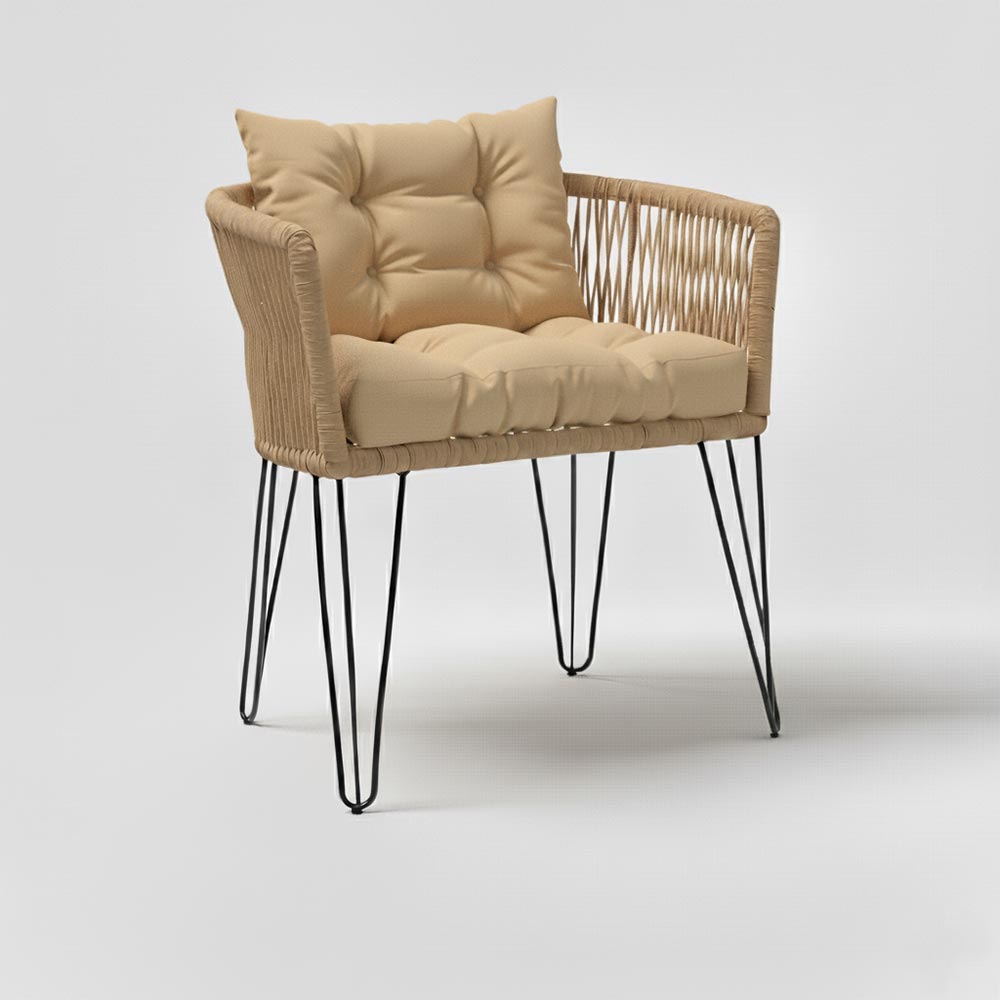 Chaise en corde tressée bohème Sable | Collection MAJUNGA