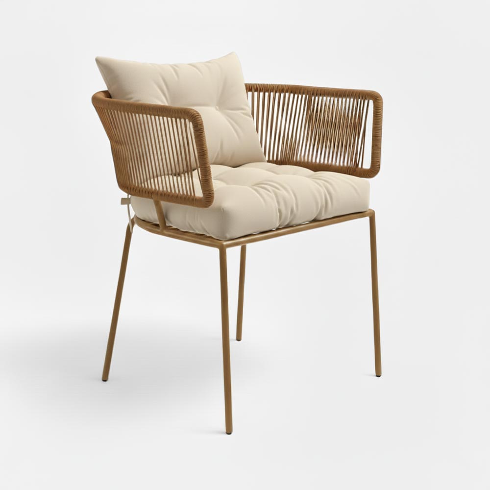 Chaise en corde tressée bohème intérieur-extérieur Cannelle | Collection ANAKAO