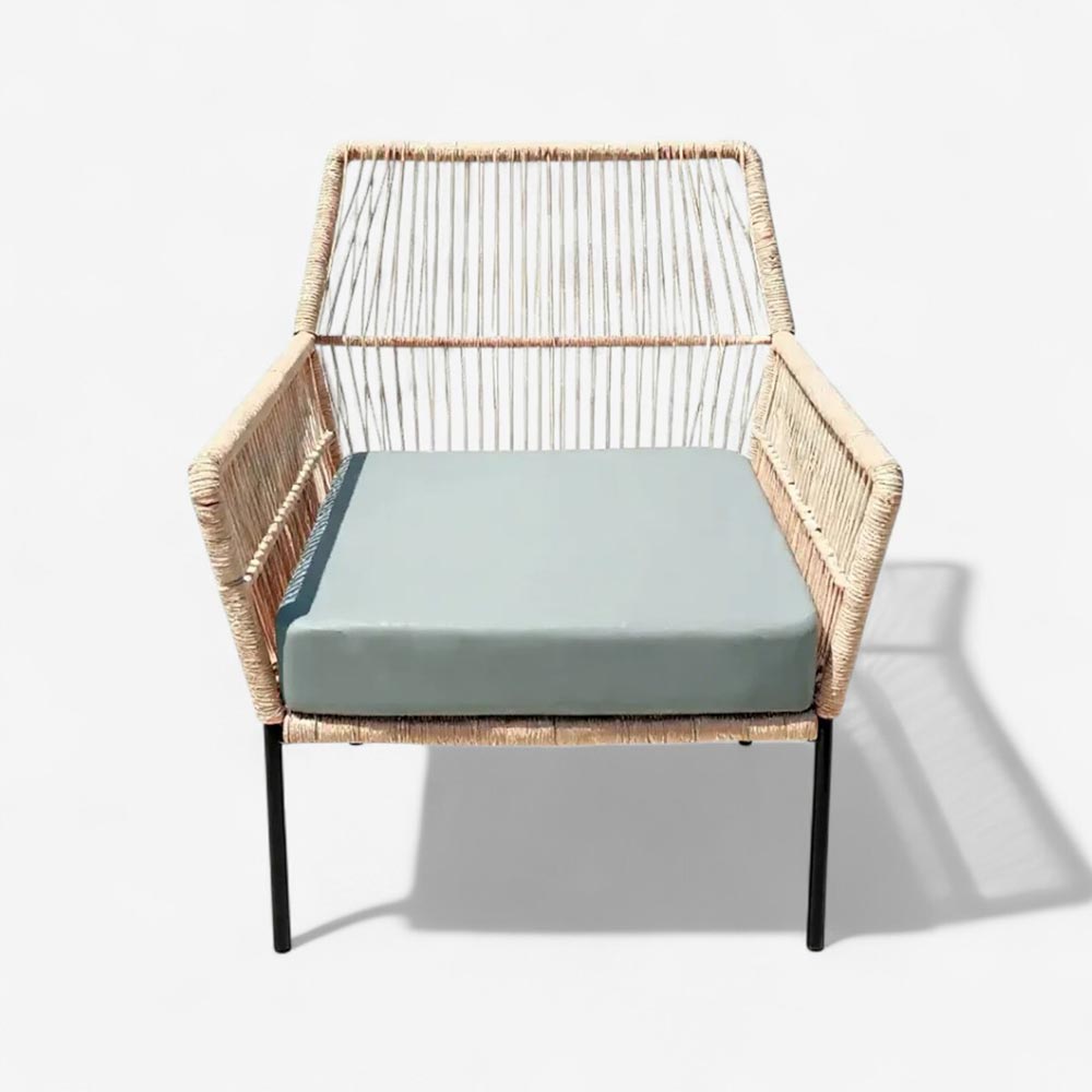 Fauteuil en corde tressée bohème Sable | Collection TANA