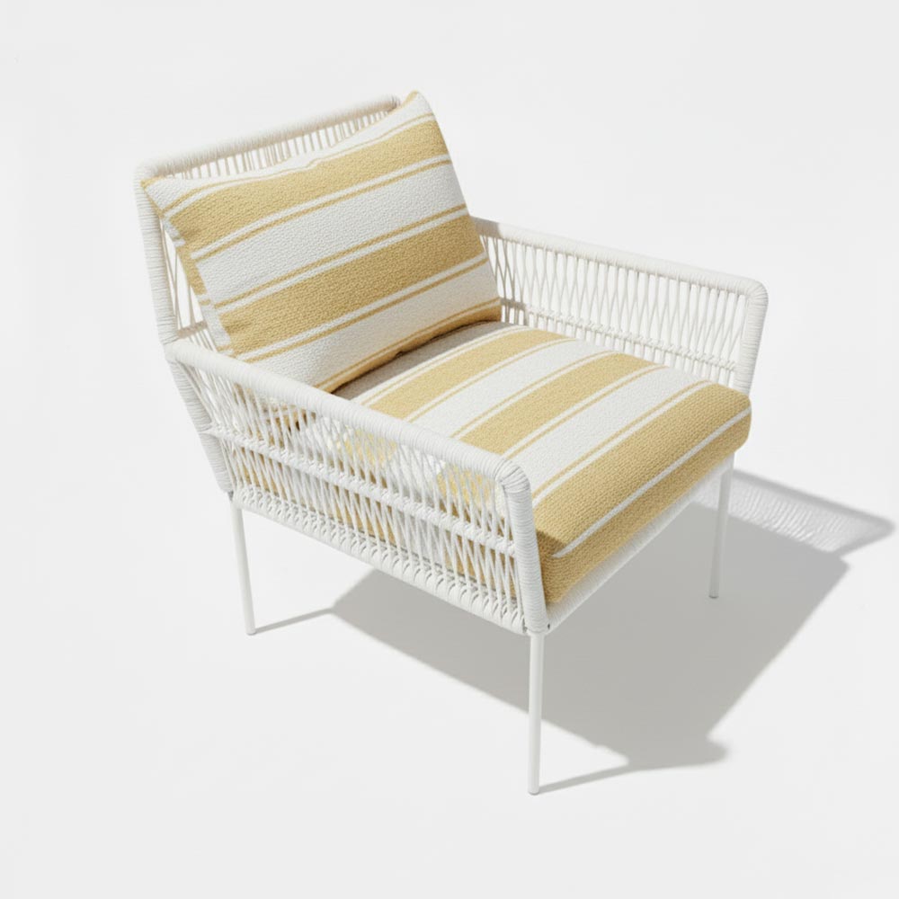 Fauteuil en corde tressée bohème Blanc | Collection TANA