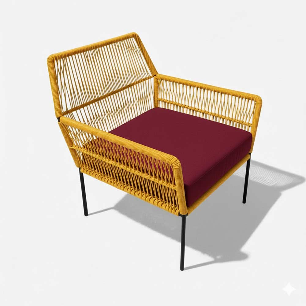 Fauteuil en corde tressée bohème Miel | Collection TANA