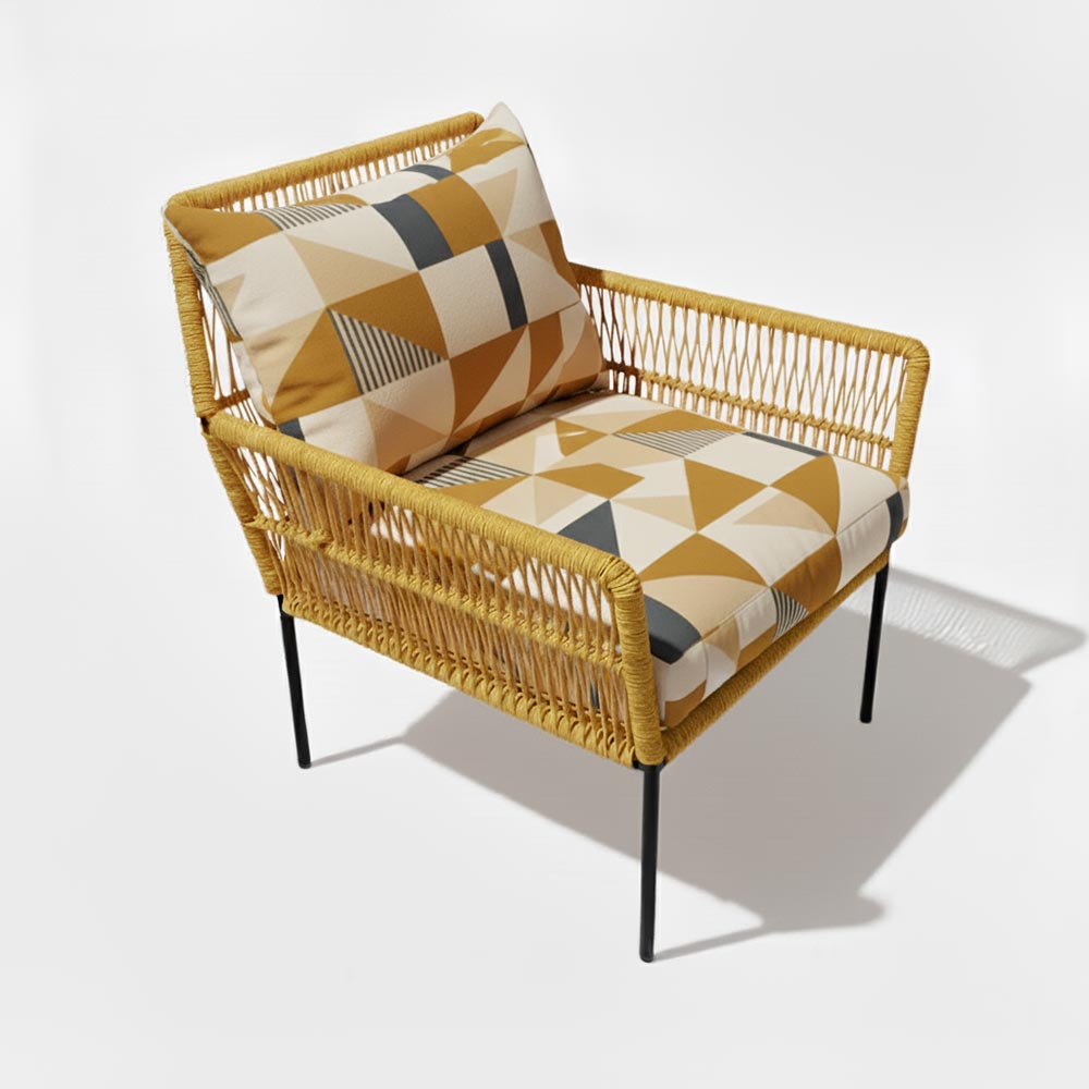 Fauteuil en corde tressée bohème Miel | Collection TANA