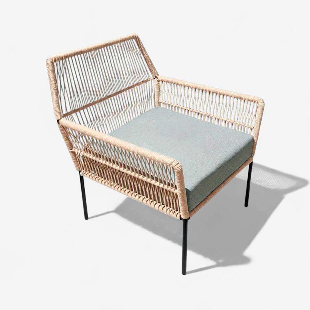 Fauteuil en corde tressée bohème Sable | Collection TANA