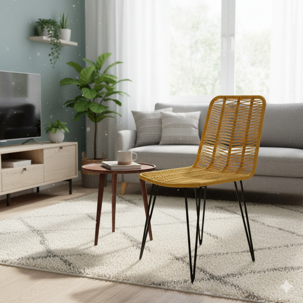 Chaise de salle à manger tressée Miel | Collection AMBOSITRA