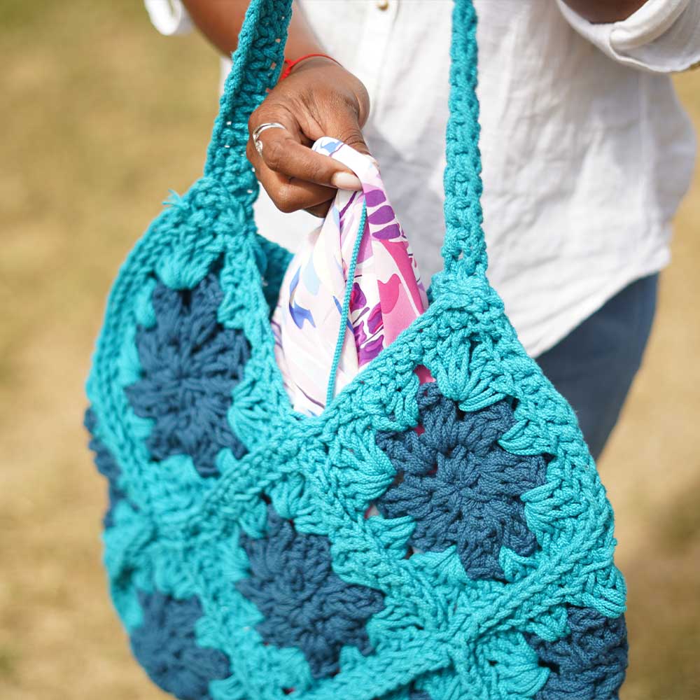 Grand sac de plage en crochet artisanal | Collection Bekopaka