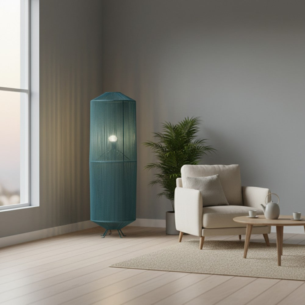 Lampe sur pied bohème chic Bleu Lagon | Collection NOSY BE