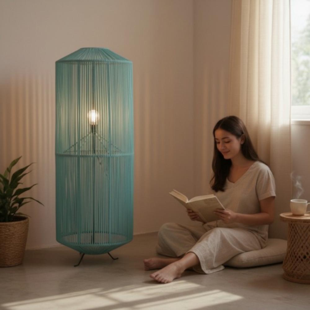 Lampe sur pied bohème chic Turquoise | Collection NOSY BE