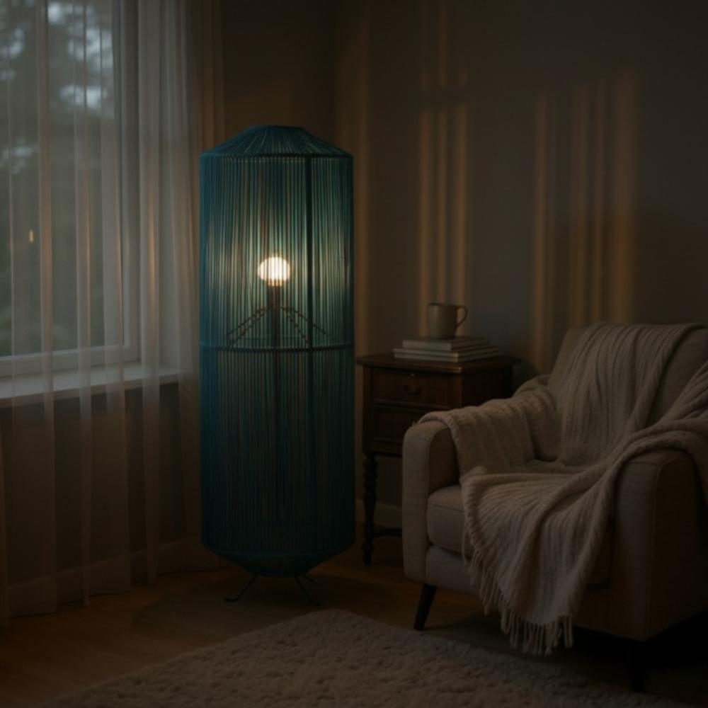 Lampe sur pied bohème chic Turquoise | Collection NOSY BE