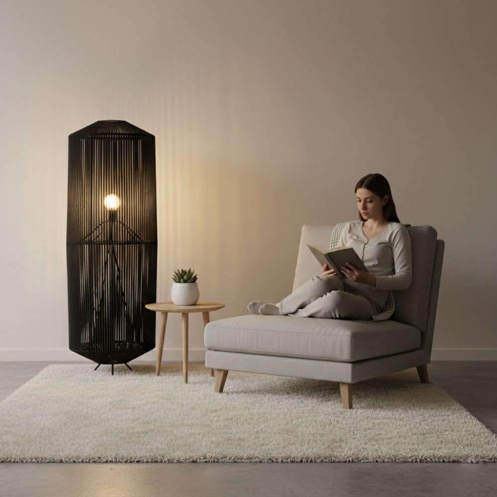 Lampe sur pied bohème chic Noir | Collection NOSY BE