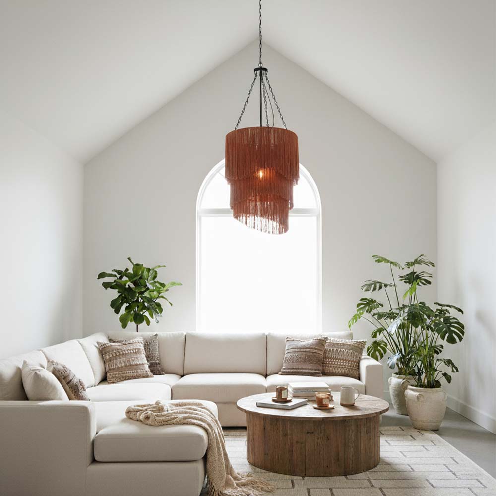 Abat-jour à Franges grand format | Orange