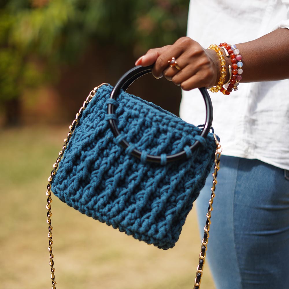 Petit sac à main en crochet à poignées rondes | Collection Ankify