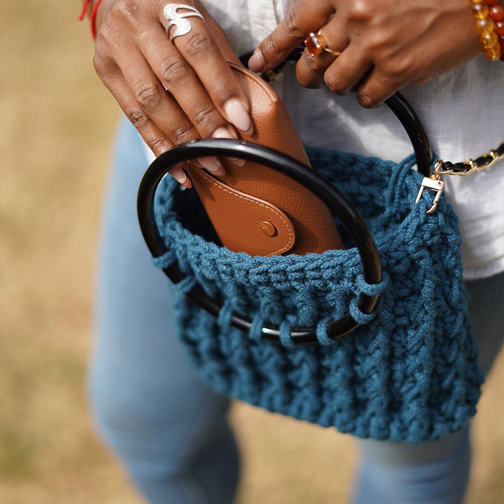 Petit sac à main en crochet à poignées rondes | Collection Ankify