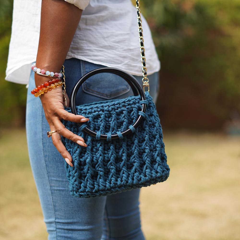 Petit sac à main en crochet à poignées rondes | Collection Ankify