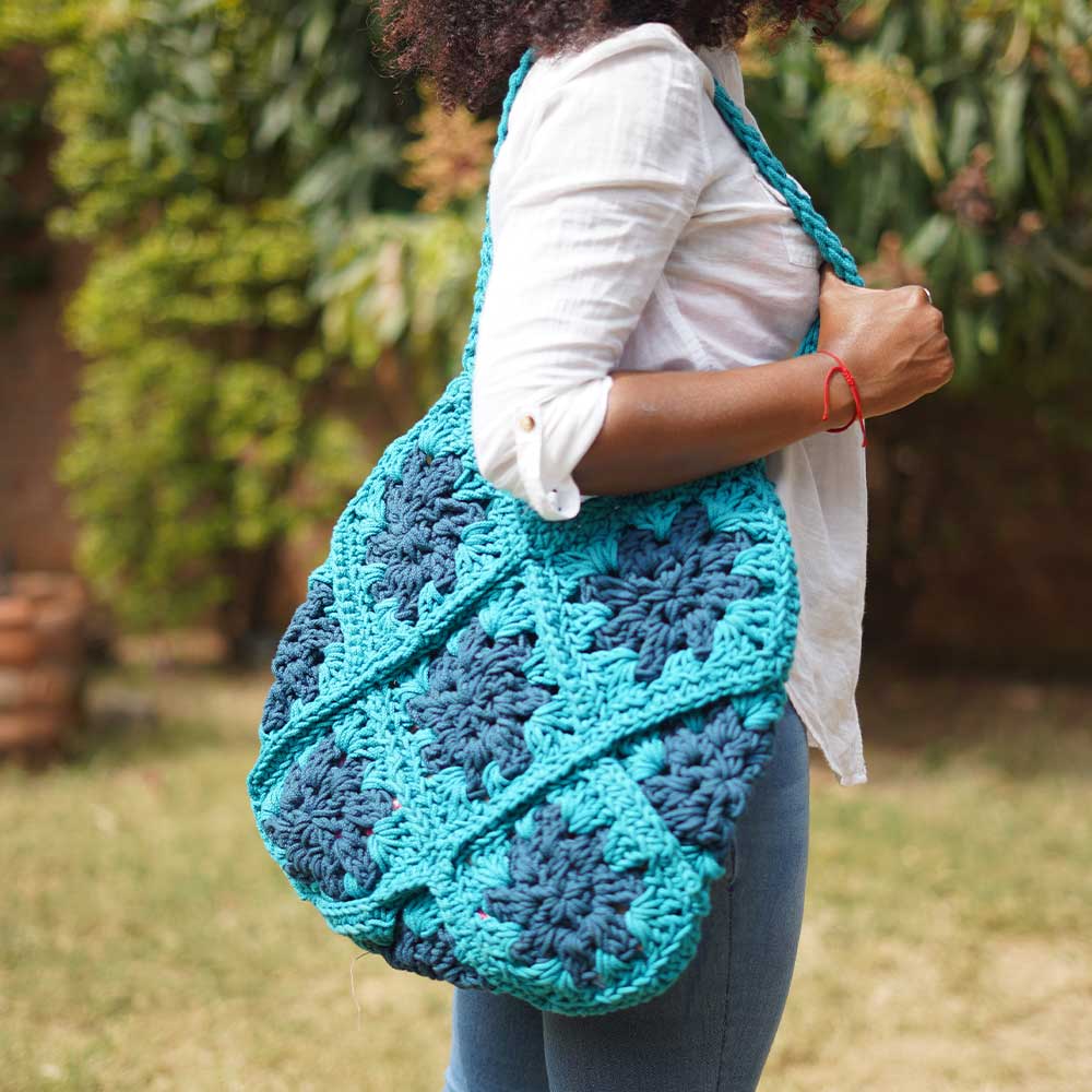 Grand sac de plage en crochet artisanal | Collection Bekopaka