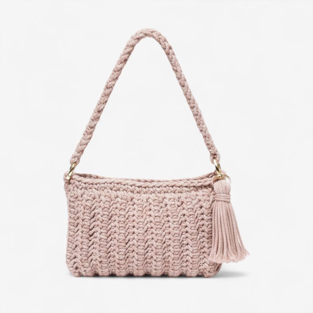 Sac en crochet rectangulaire style bohème | Collection Anakao