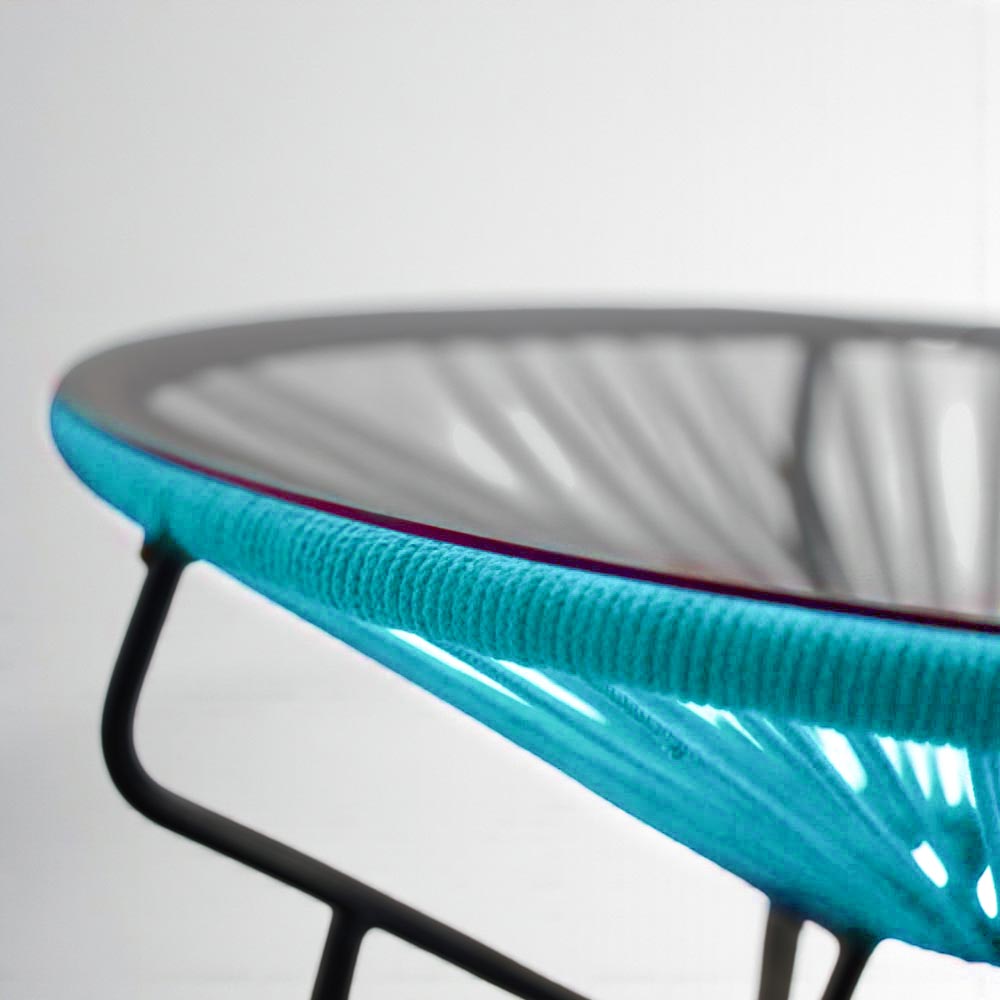 Table basse ronde Turquoise - bohème chic | 60cm