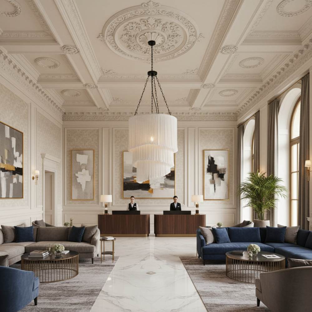 Abat-jour à Franges grand format | Blanc