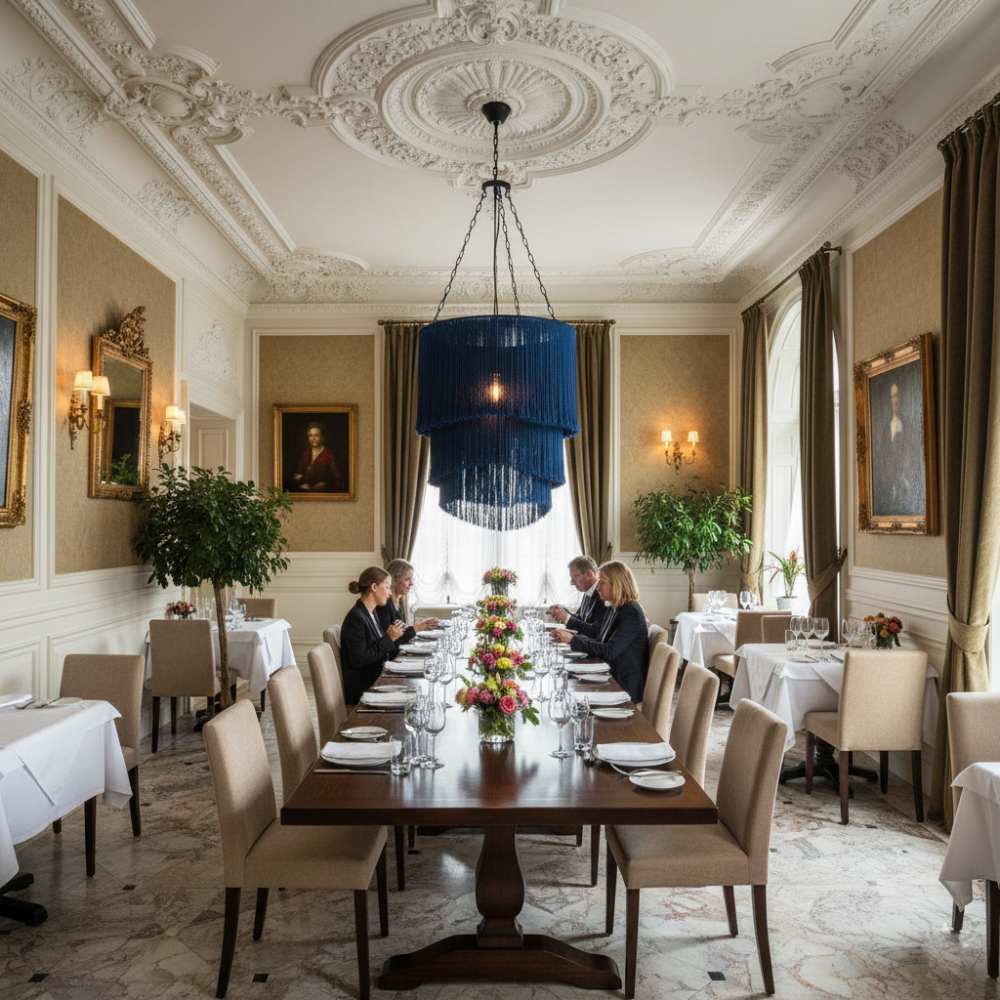 Abat-jour à Franges grand format | Bleu Roi