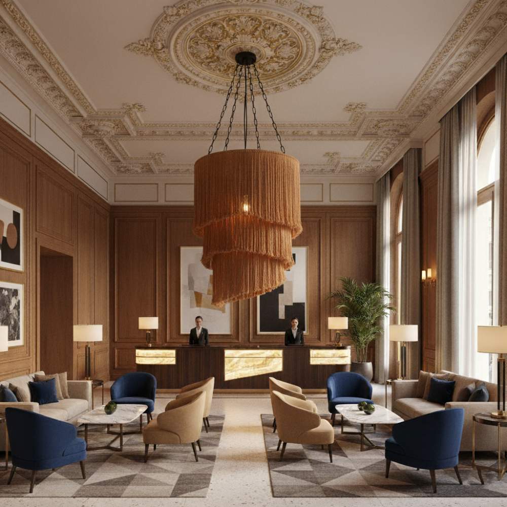 Abat-jour à Franges grand format | Cannelle