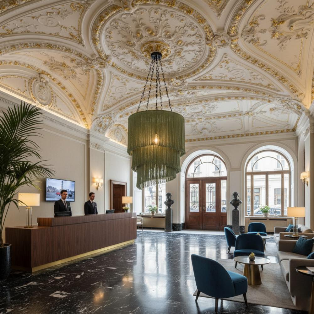 Abat-jour à Franges grand format | Vert d'eau