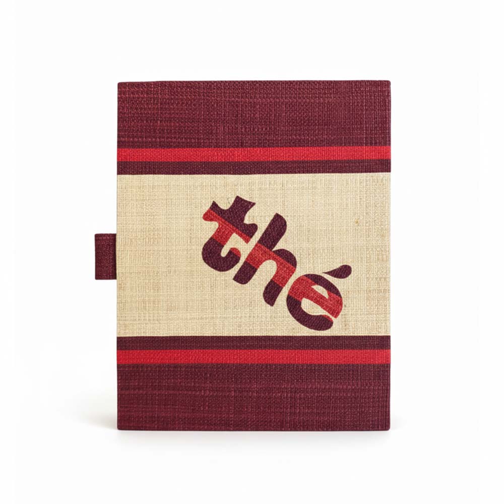 Boite à thé en raphia et bambou artisanal de Madagascar | Rouge