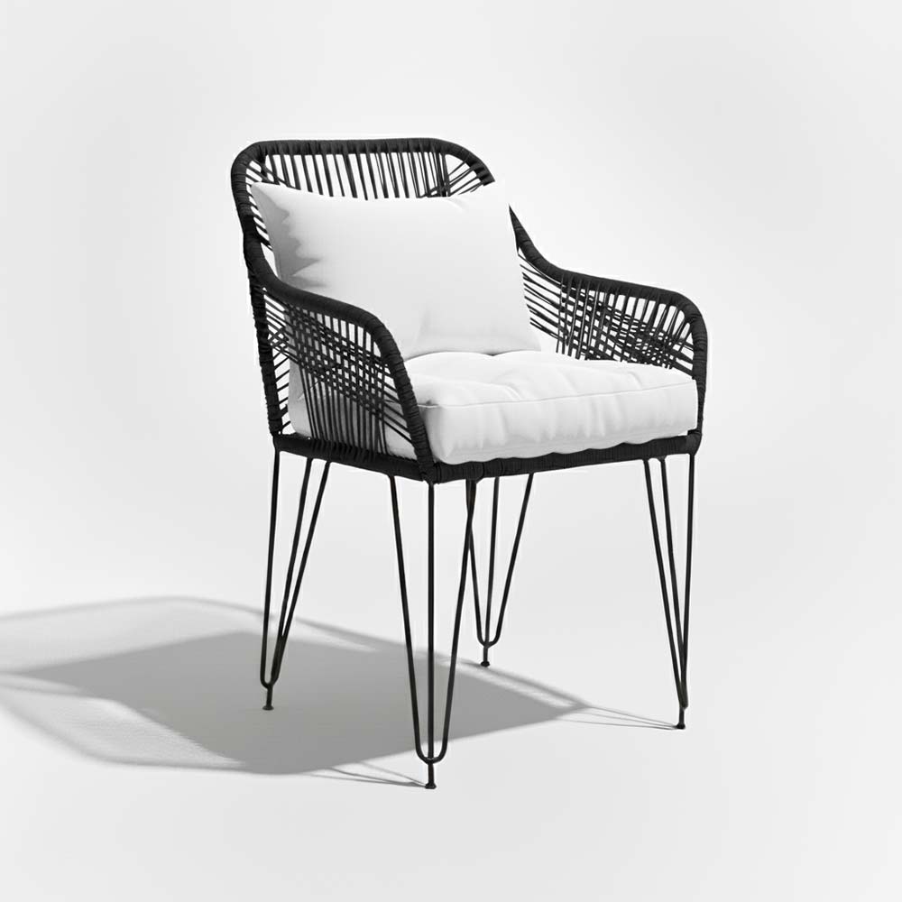 Chaise de salon bohème Noir | Collection SAMBAVA