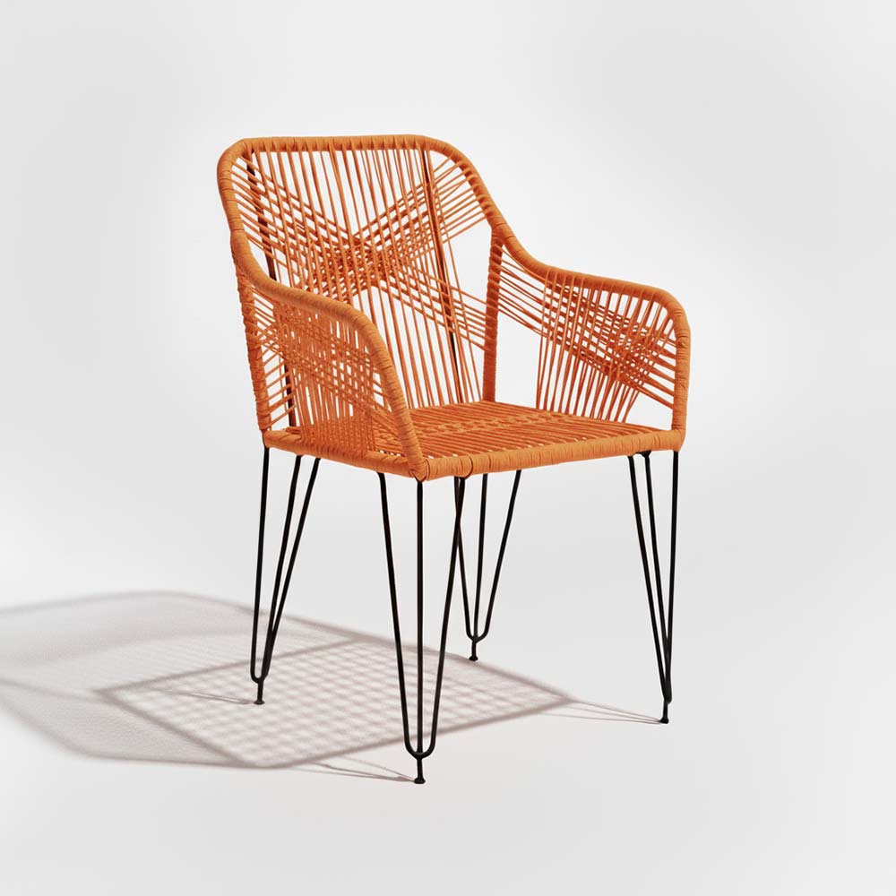 Chaise de salon bohème Orange | Collection SAMBAVA