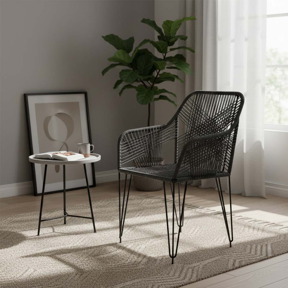 Chaise de salon bohème Anthracite | Collection SAMBAVA