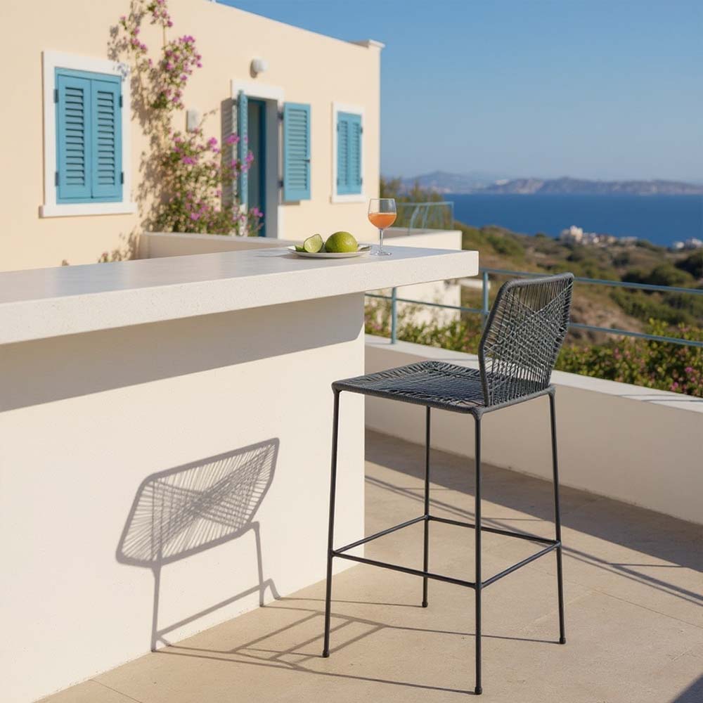 Chaise de bar design en nylon Anthracite | Collection Sambava