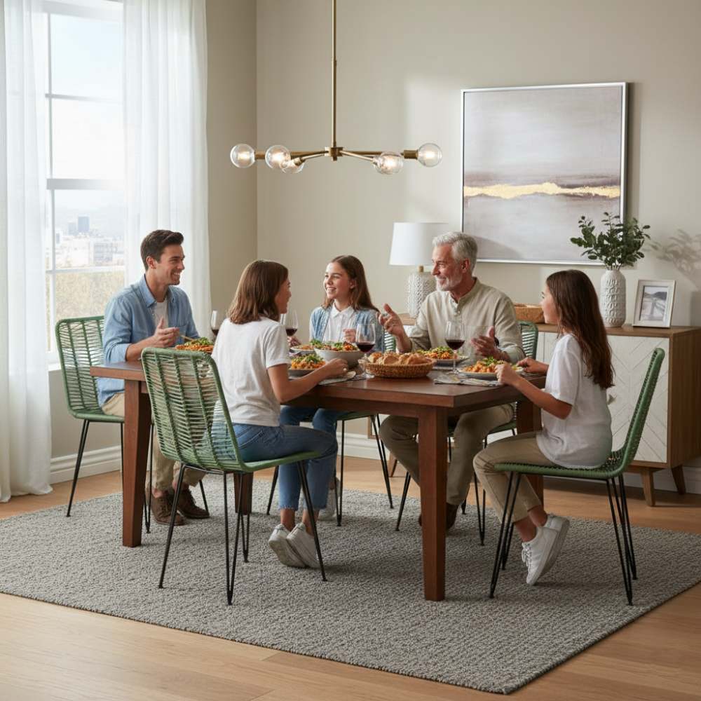 Chaise de salle à manger tressée Vert d'eau | Collection AMBOSITRA