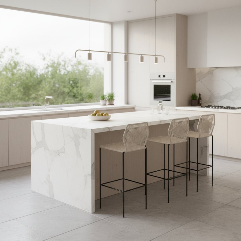 Chaise de bar design en nylon Blanc | Collection Sambava