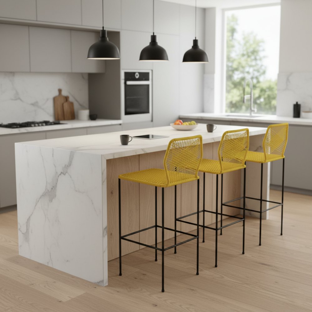 Chaise de bar design en nylon Jaune | Collection Sambava