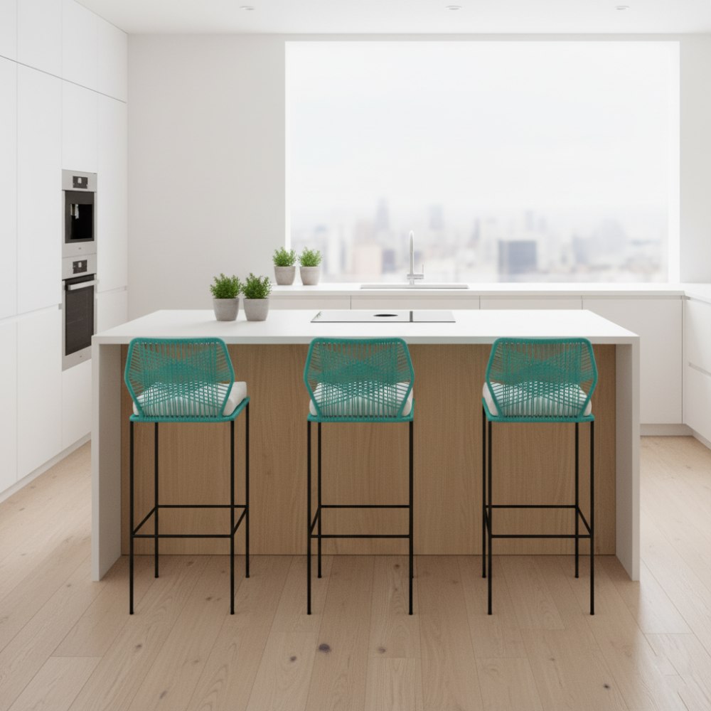 Chaise de bar design en nylon Turquoise | Collection Sambava