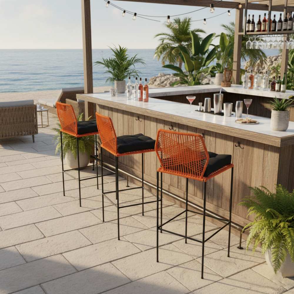 Chaise de bar design en nylon Orange | Collection Sambava