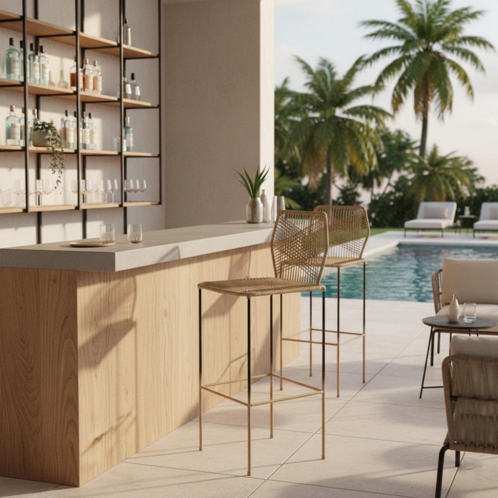 Chaise de bar design en nylon Sable | Collection Sambava