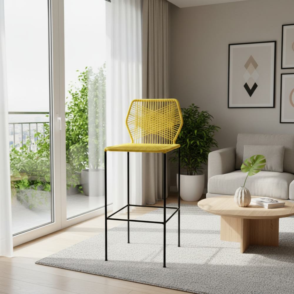 Chaise de bar design en nylon Jaune | Collection Sambava