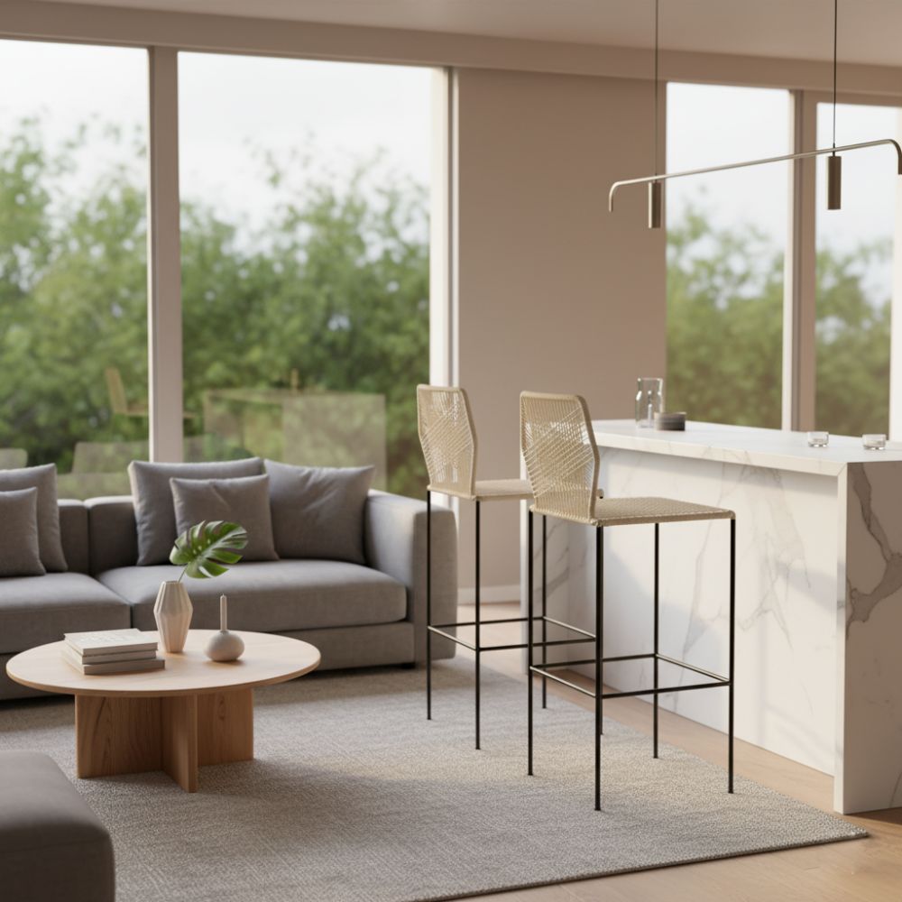 Chaise de bar design en nylon Blanc | Collection Sambava