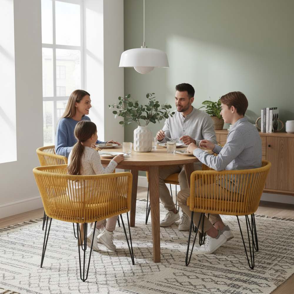 Chaise en corde tressée bohème Miel | Collection MAJUNGA