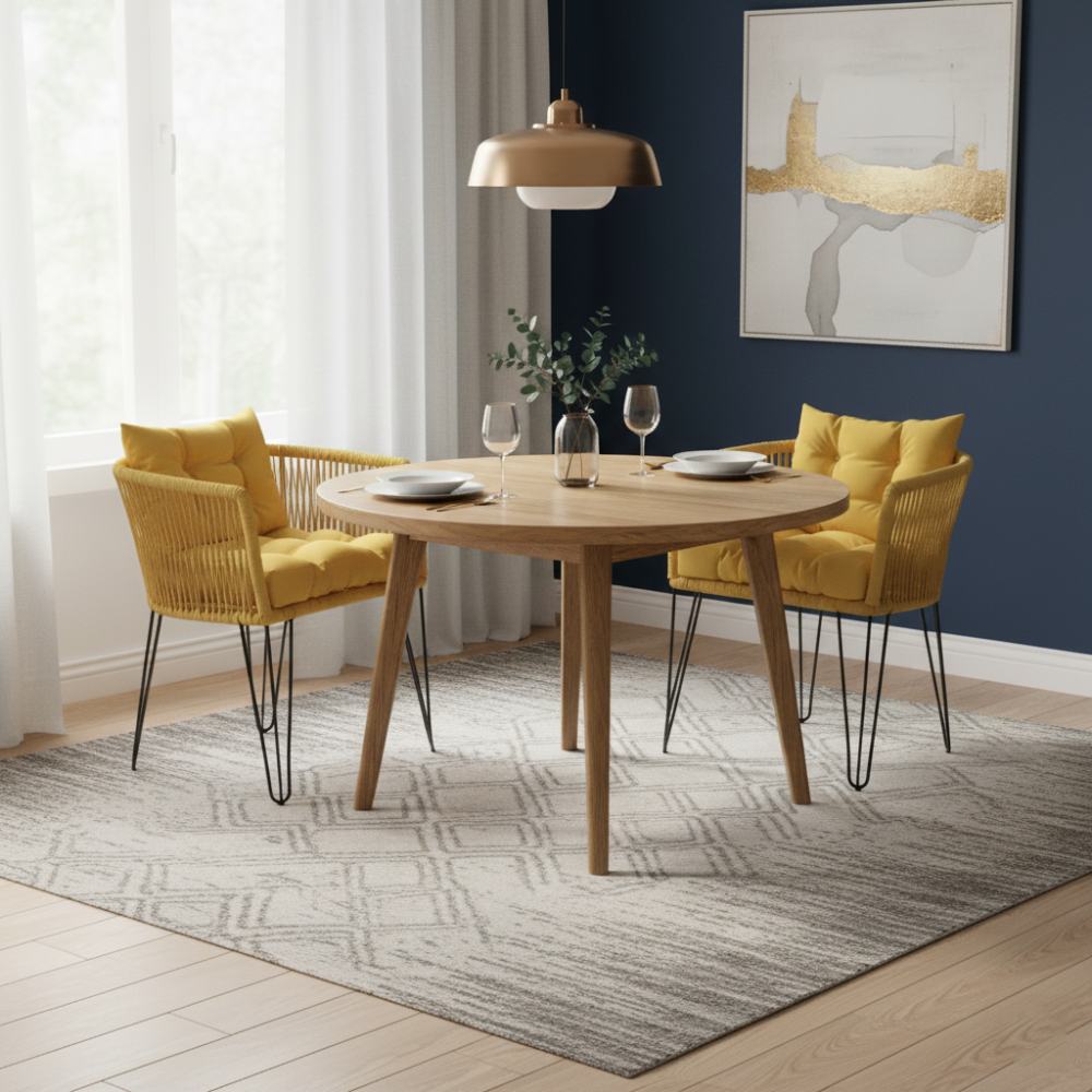 Chaise en corde tressée bohème Jaune | Collection MAJUNGA