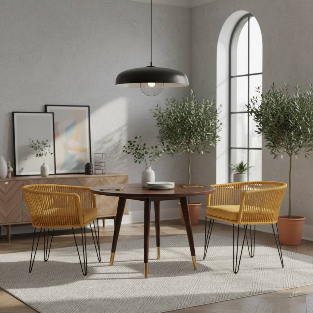 Chaise en corde tressée bohème Miel | Collection MAJUNGA