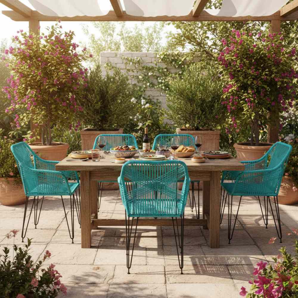 Chaise de salon bohème Turquoise | Collection SAMBAVA